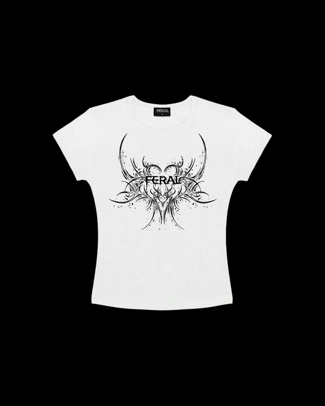 FERAL LOVE WHITE BABY TEE