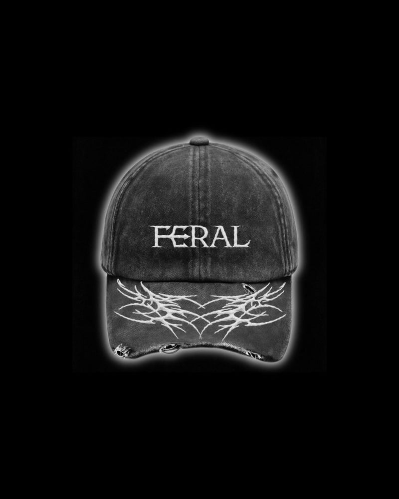 FERAL Sigilism Cap black - cyber sigilism embroidered cap front view