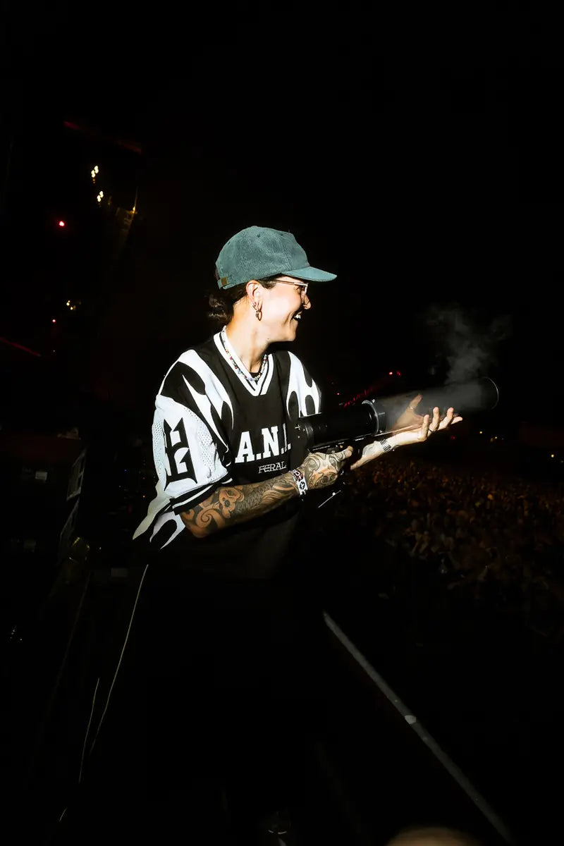 A.N.I. in the monochrome jersey on the CO2 cannon