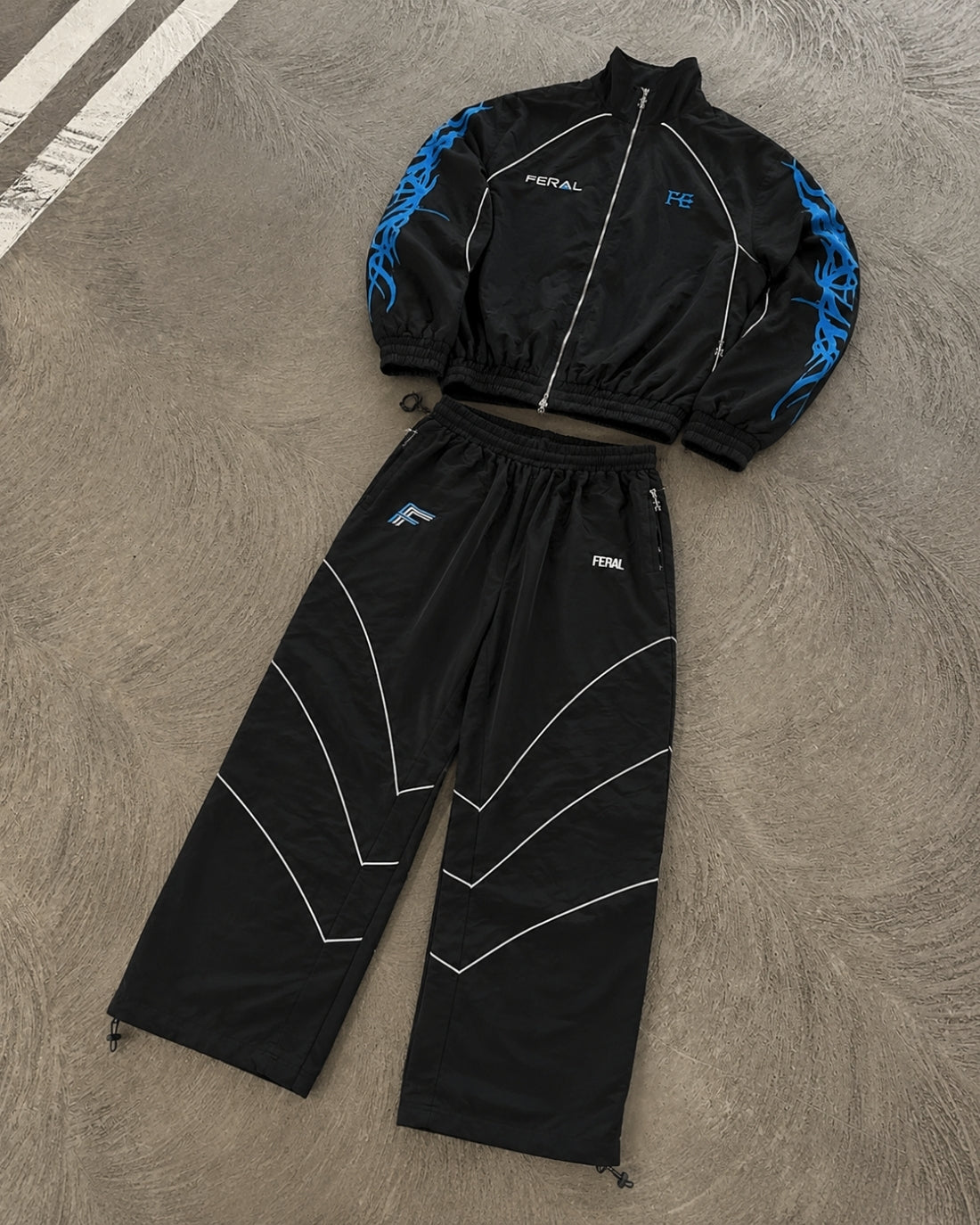TRIBAL RACER TRACK PANT - BLUE