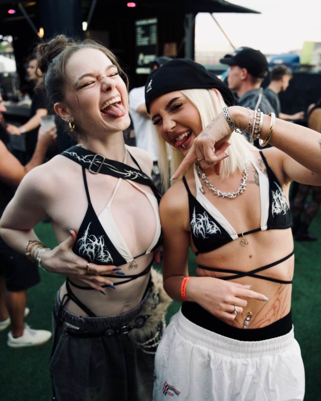 DUAL SIGILISM BIKINI TOP MONOCHROME