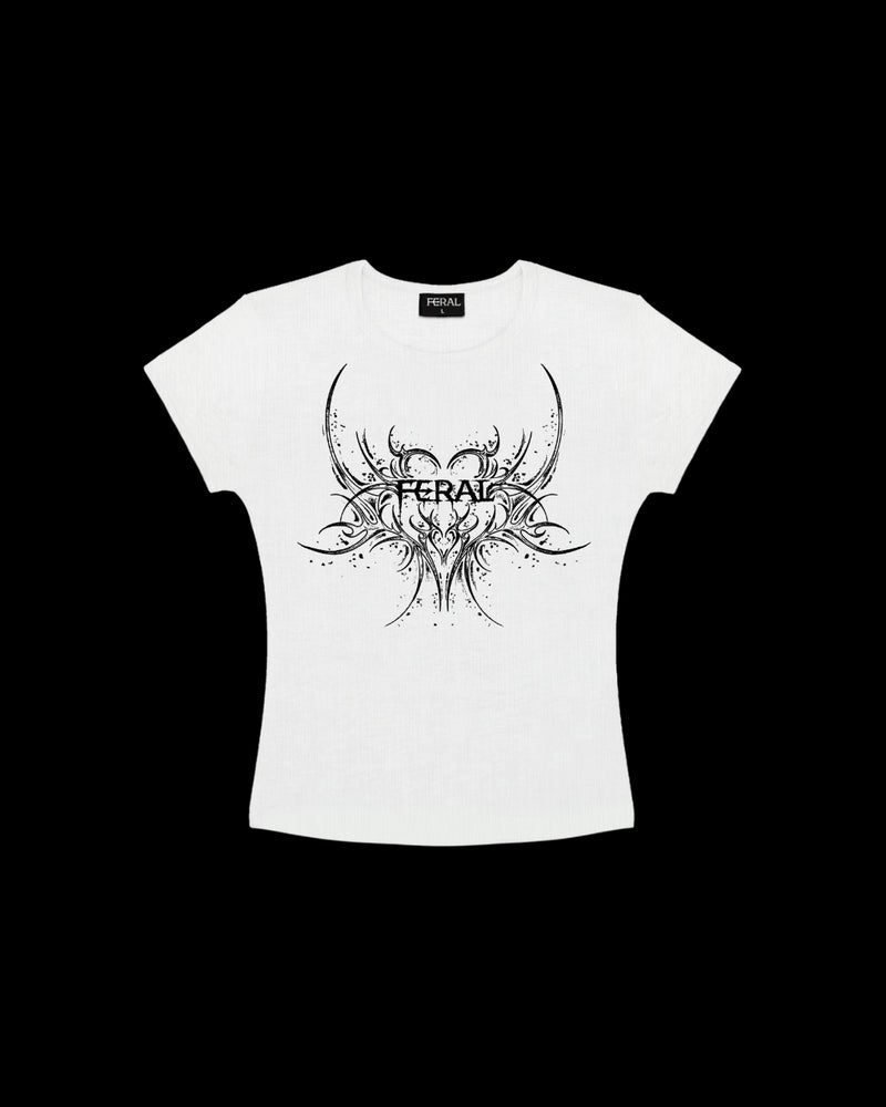FERAL LOVE WHITE BABY TEE