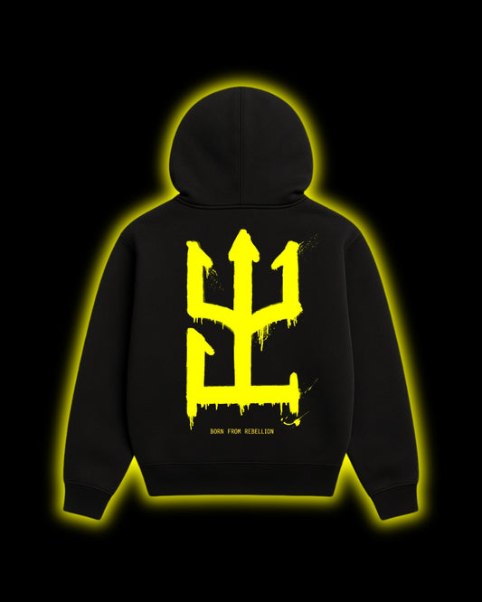 CULT GRAFFITI YELLOW DRIP HOODIE
