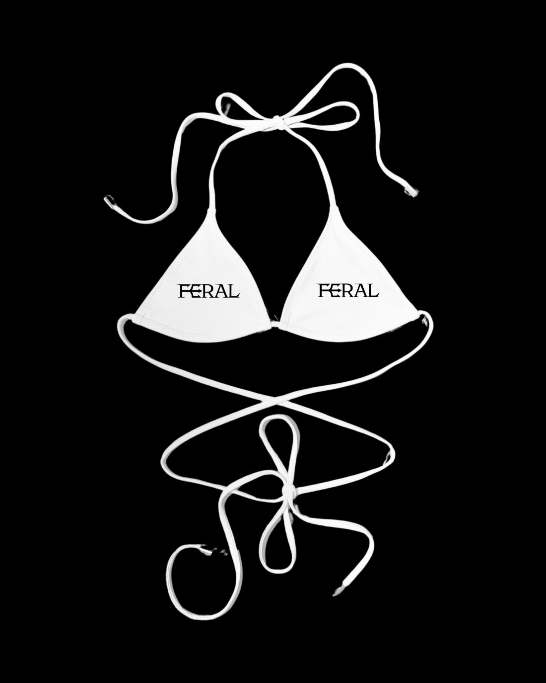 FERAL LOGO BIKINI TOP WHITE - Premium BIKINI | Feral Tops