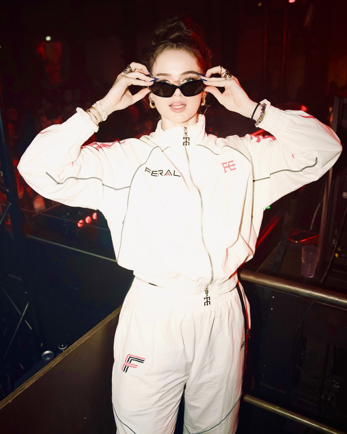 Tribal Racer windbreaker worn zipped