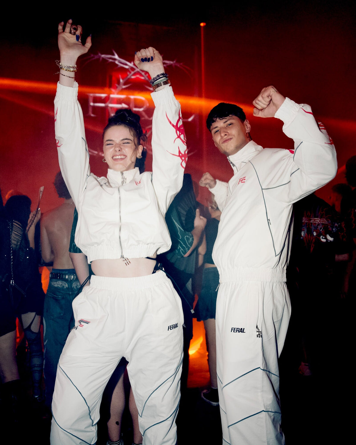 Tribal Racer track pant, full tracksuit on the dancefloor