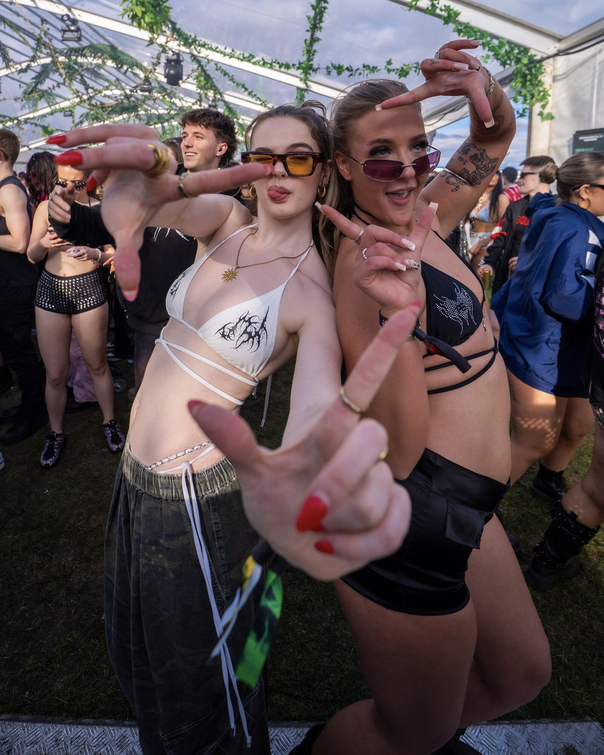 Sigilism bikini top white at a festival