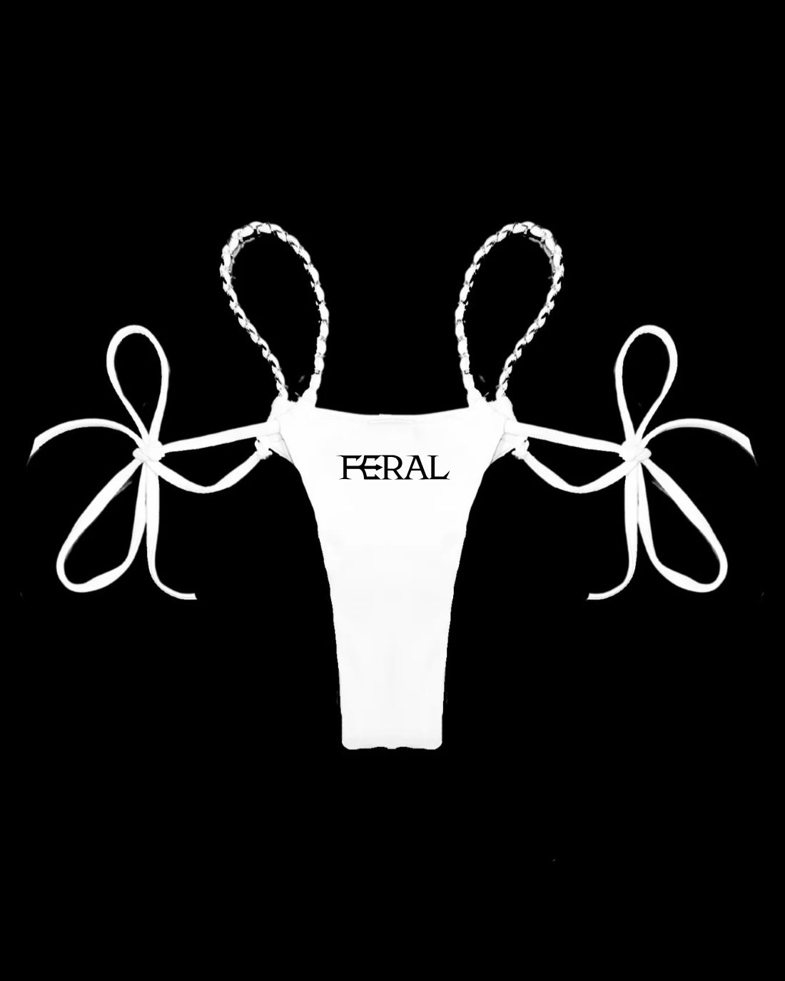 FERAL LOGO BIKINI BOTTOMS WHITE