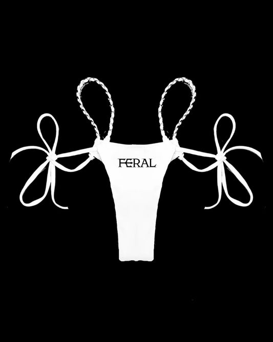 BAS DE BIKINI AVEC LOGO FERAL BLANC