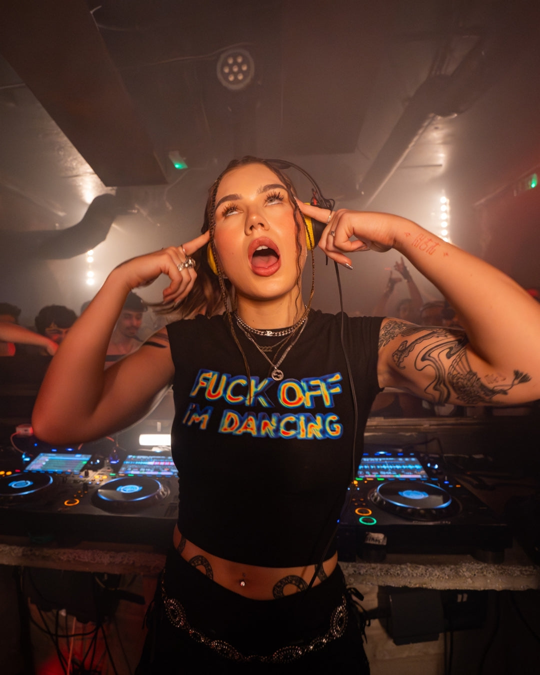 FUCK OFF I'M DANCING THERMAL VISION BABY TEE