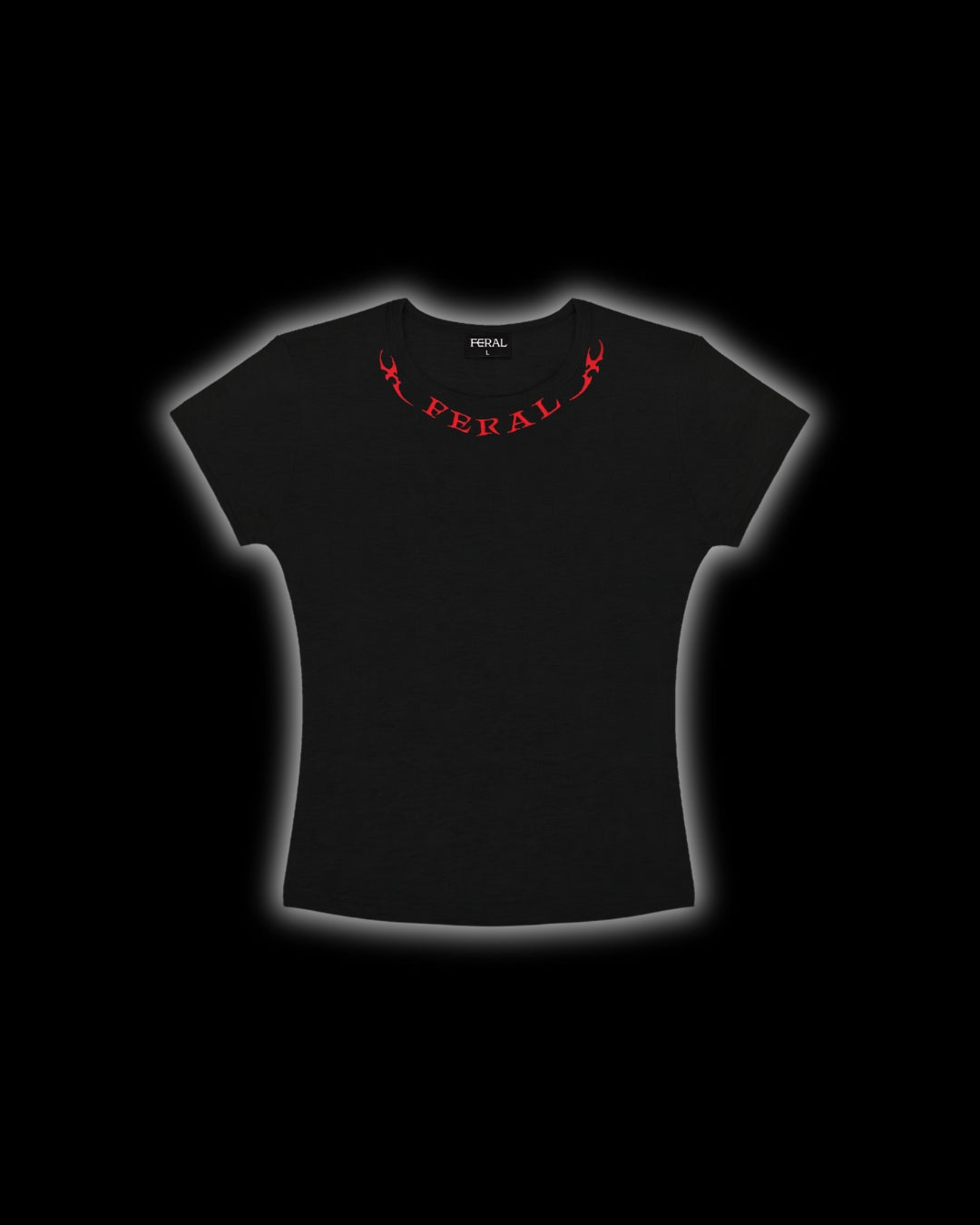 FERAL RED EMBROIDERED BABY TEE