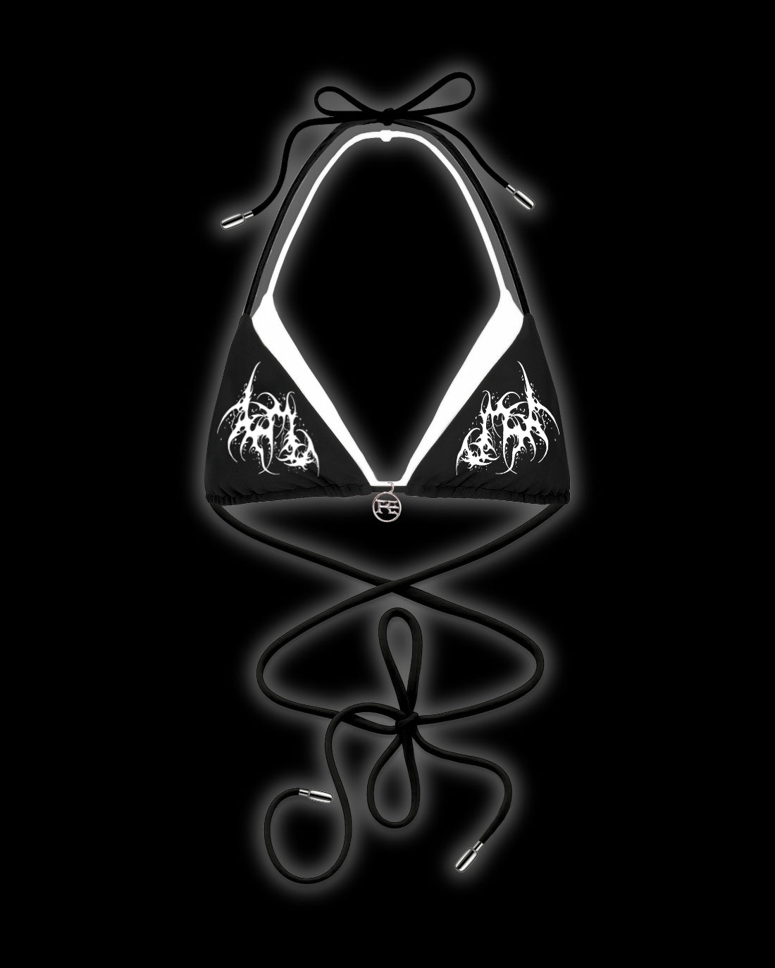 DUAL SIGILISM BIKINI TOP MONOCHROME