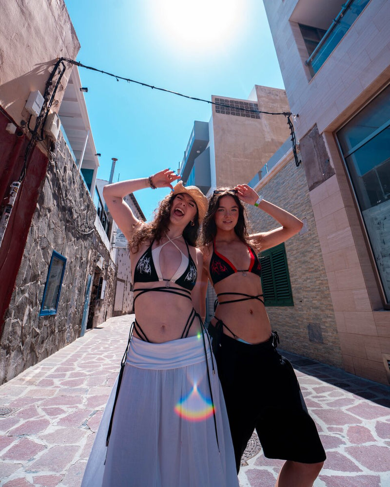 DUAL SIGILISM BIKINI TOP MONOCHROME