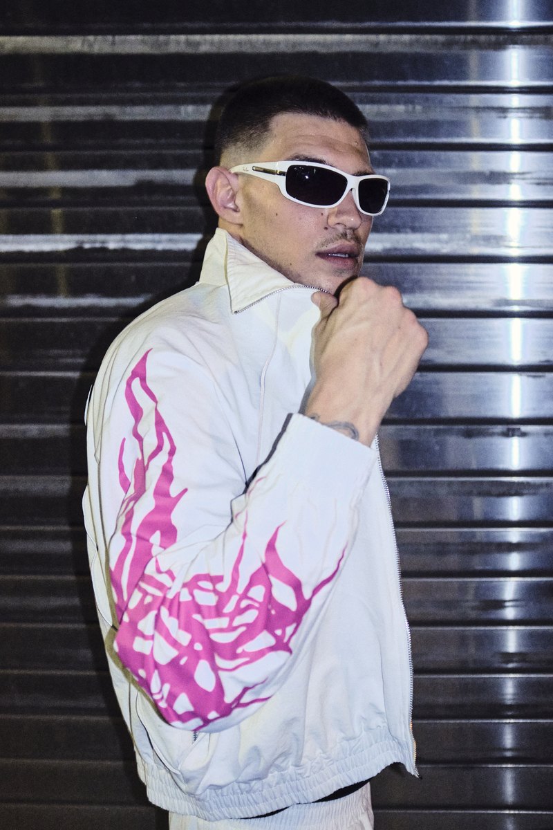 Tribal Racer Windbreaker White Pink | Cyber Sigilism | FERAL