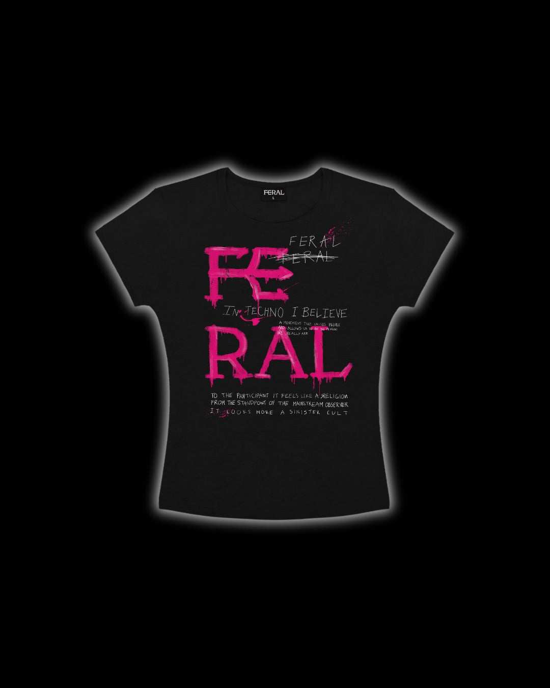 IN TECHNO I BELIEVE BABY TEE - Premium Crop Top | Feral Tops