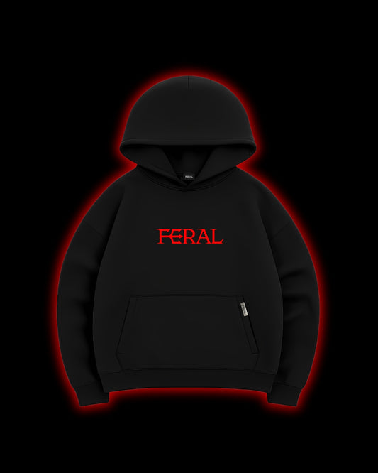 FERAL LOGO HOODIE RED