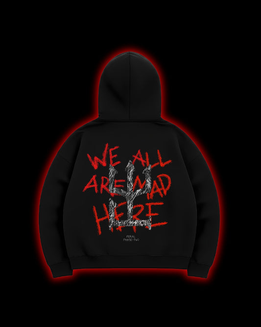 WE ALL ARE MAD HERE HOODIE