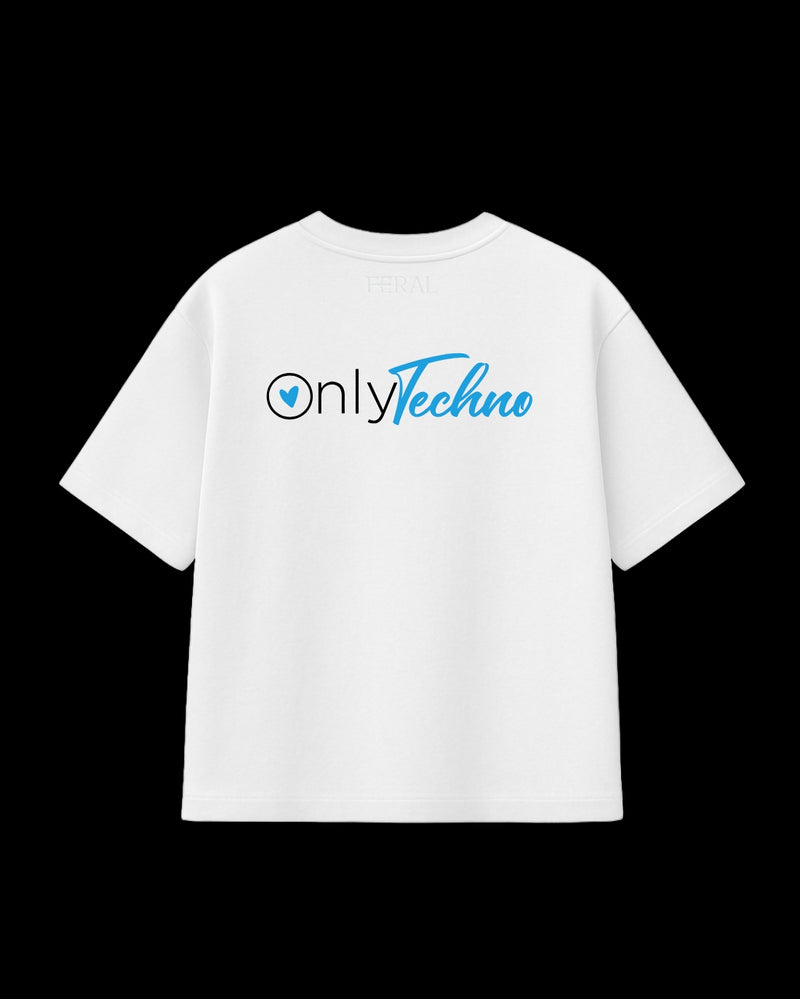 WHITE ONLY TECHNO TEE