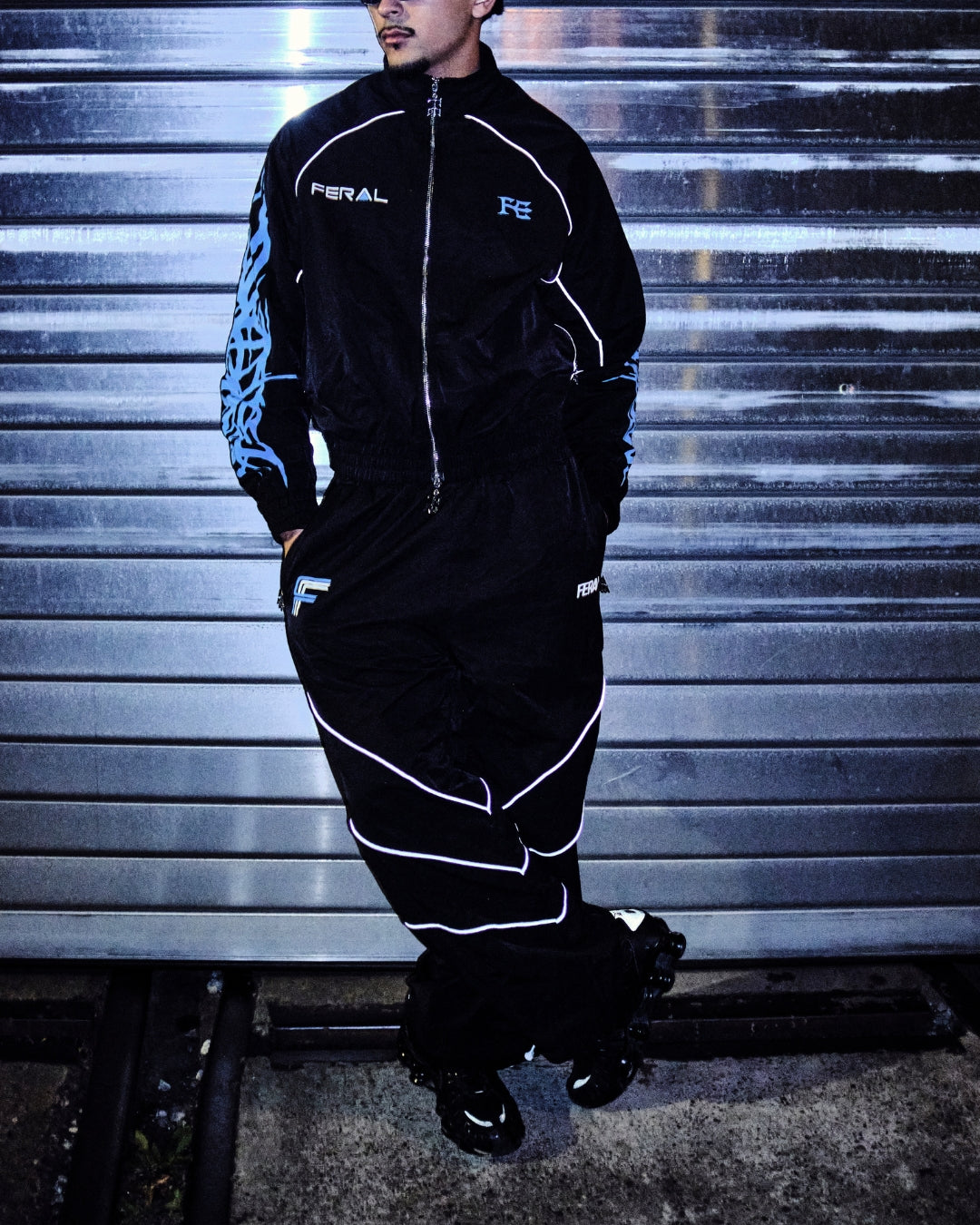 TRIBAL RACER TRACK PANT - BLUE