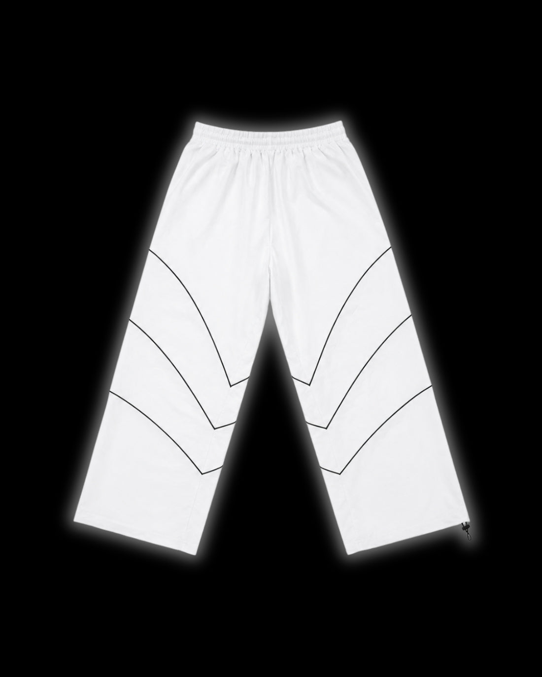 Tribal Racer Track Pant White Pink | Wide-Leg Reflective | FERAL