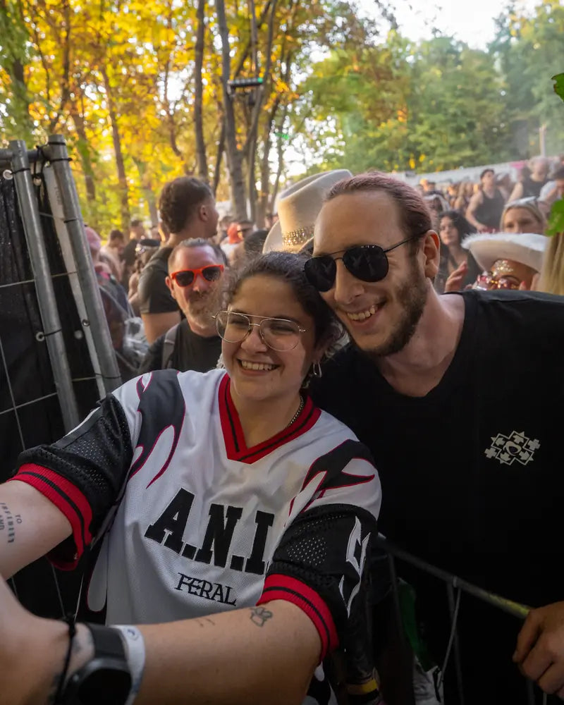 A fan at the barrier in the A.N.I. jersey
